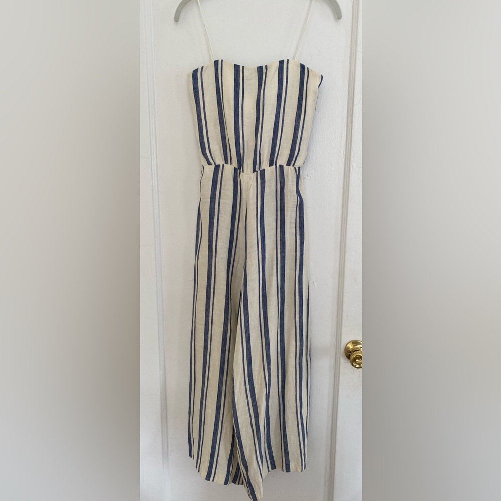 Alice + Olivia Striped Wide Leg Capri Jumpsuit Sample